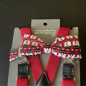 NWT Holiday Bow-tie and Suspender Set